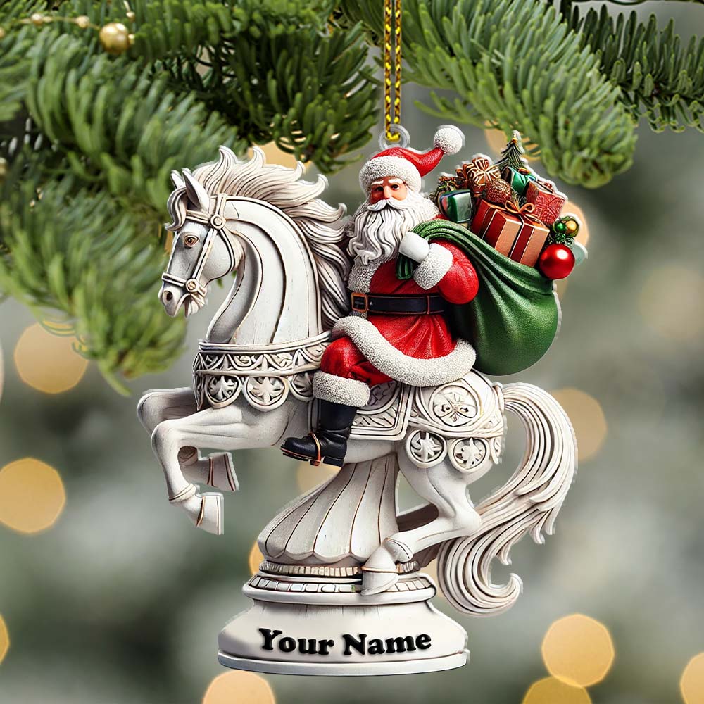 Blisscorners Chess Santa Christmas Ornament, Personalized Ornament2D Flat LM2211