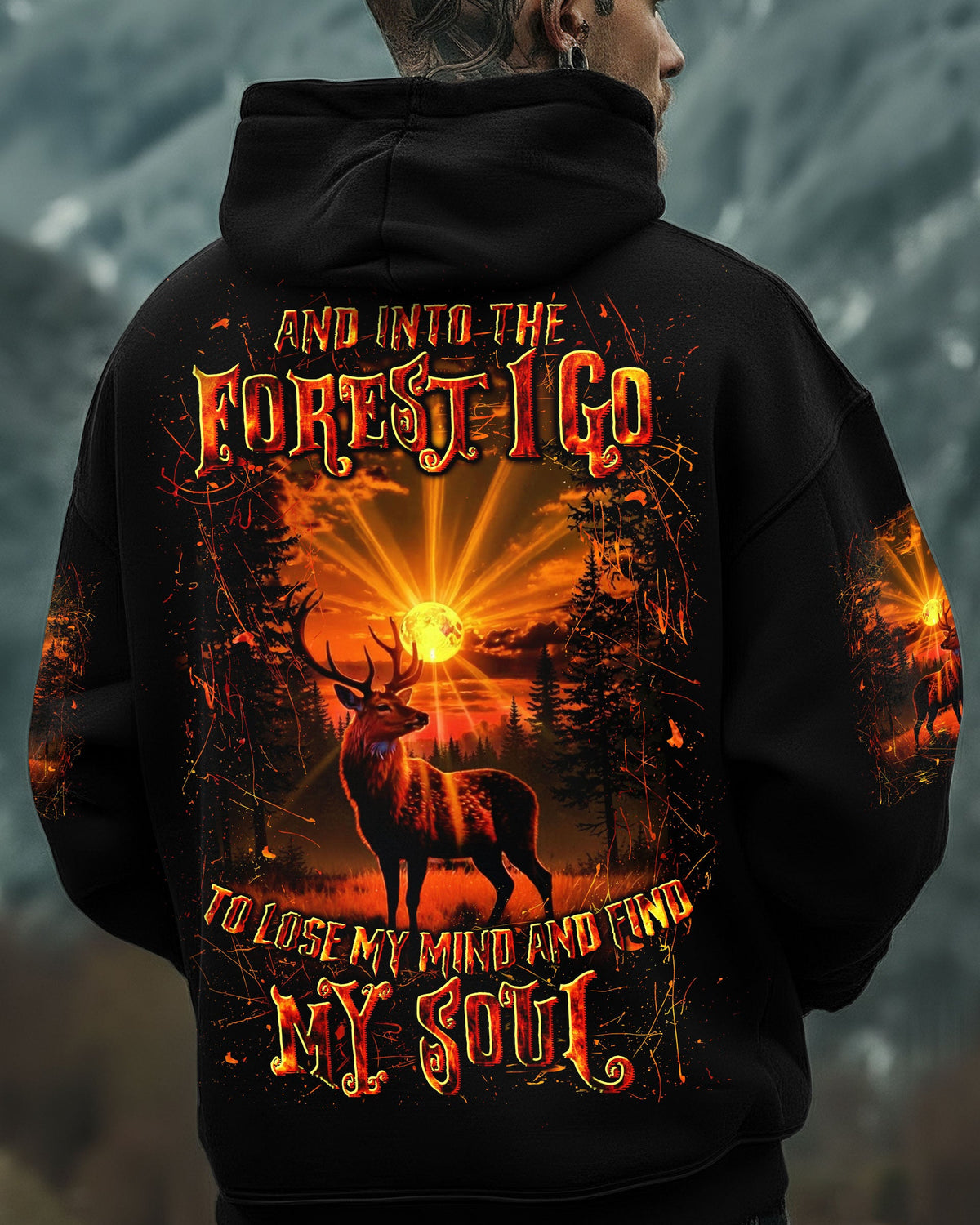 BLISSCORNERS AND INTO THE FOREST I GO DEER ALL OVER PRINT