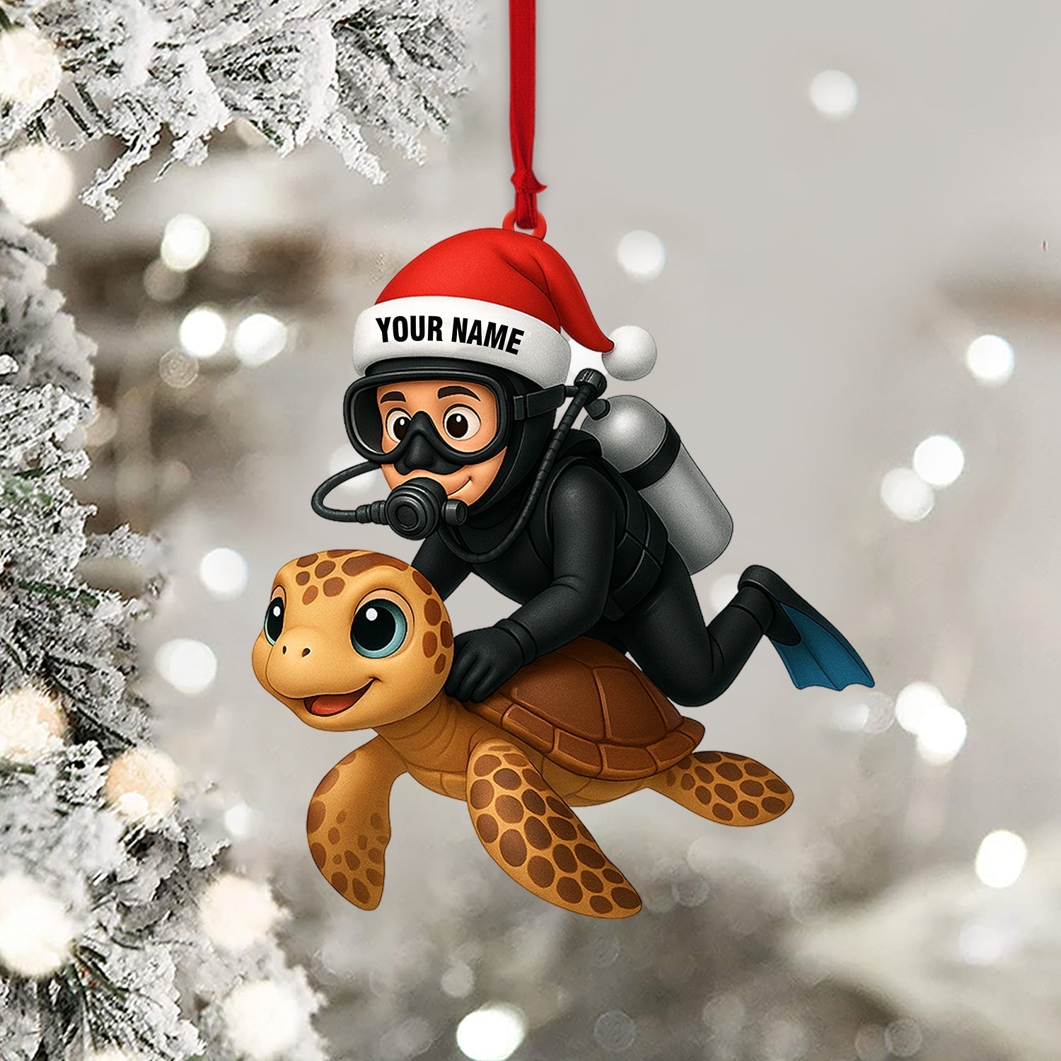 Blisscorners Diving, Sea Lover Home Decor, Christmas Ornament, Personalized Ornament92D Flat LM2111