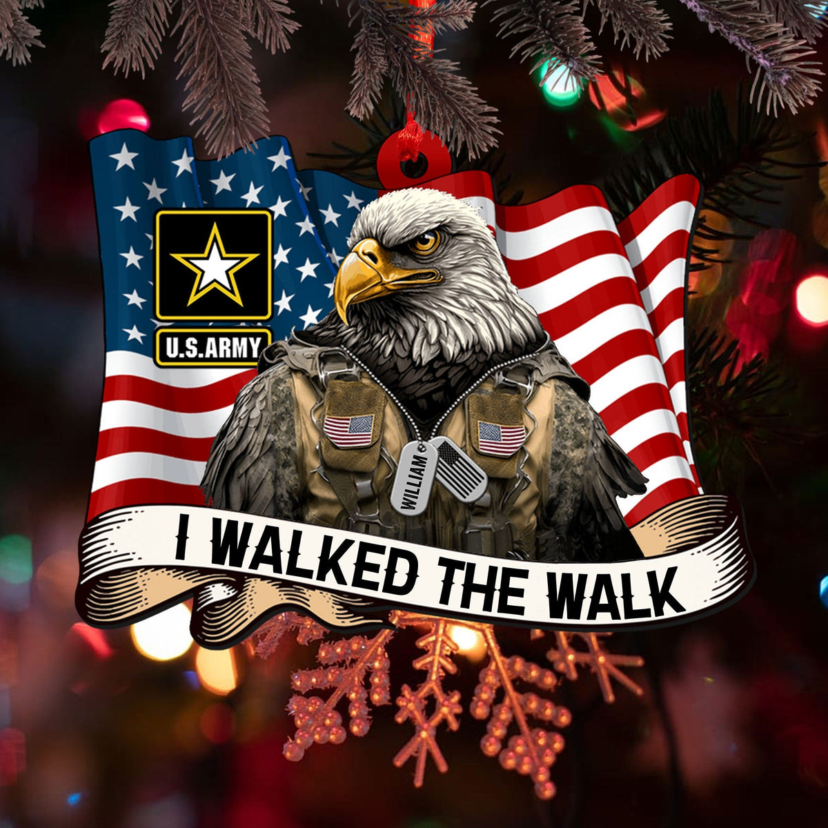 Blisscorners U.S Army, I Walked The Walk - Personalized Acrylic Ornament - Veterans Gift2D Flat LM2111