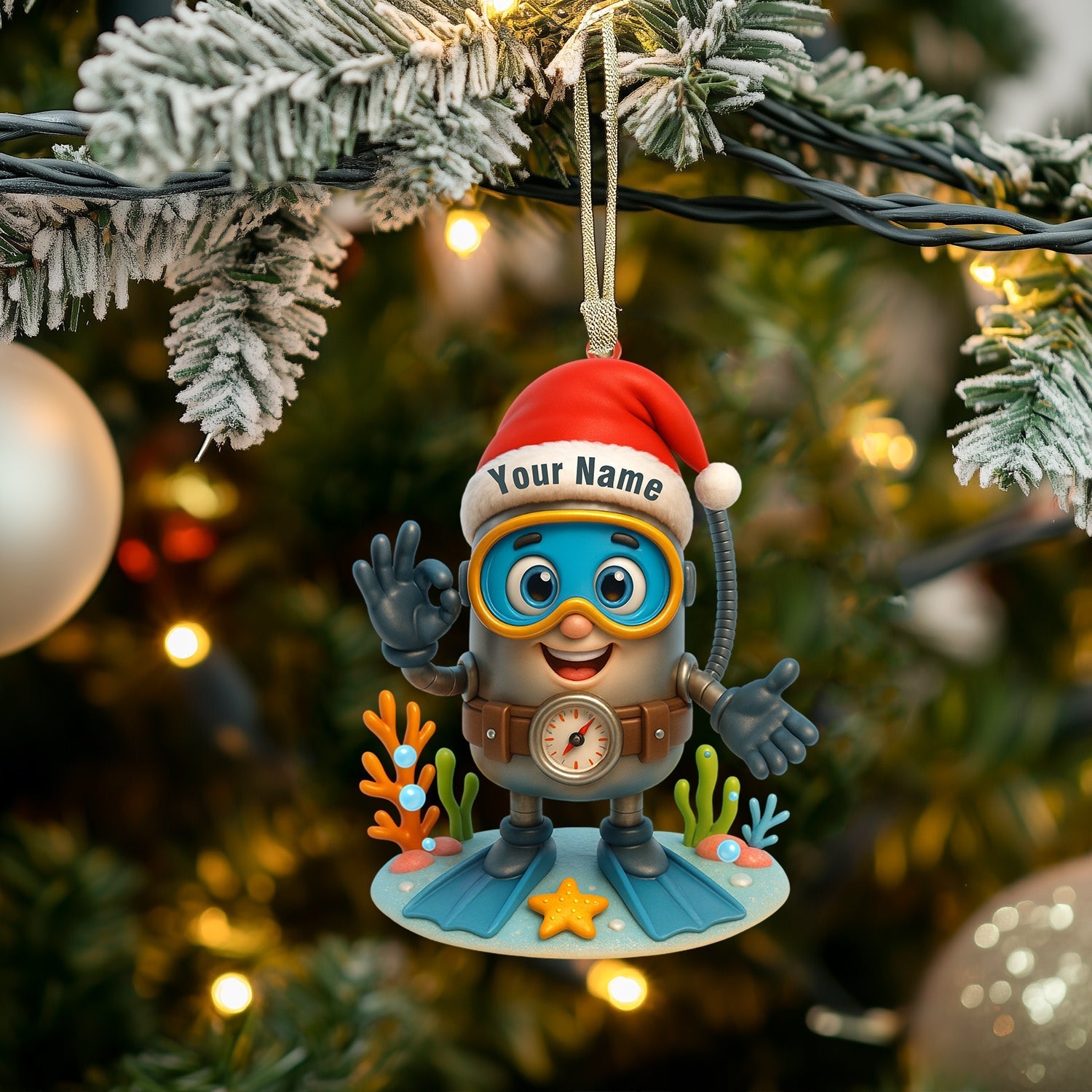Blisscorners Diver, Home Decor, Christmas Ornament, Personalized Ornament52D Flat LM2111