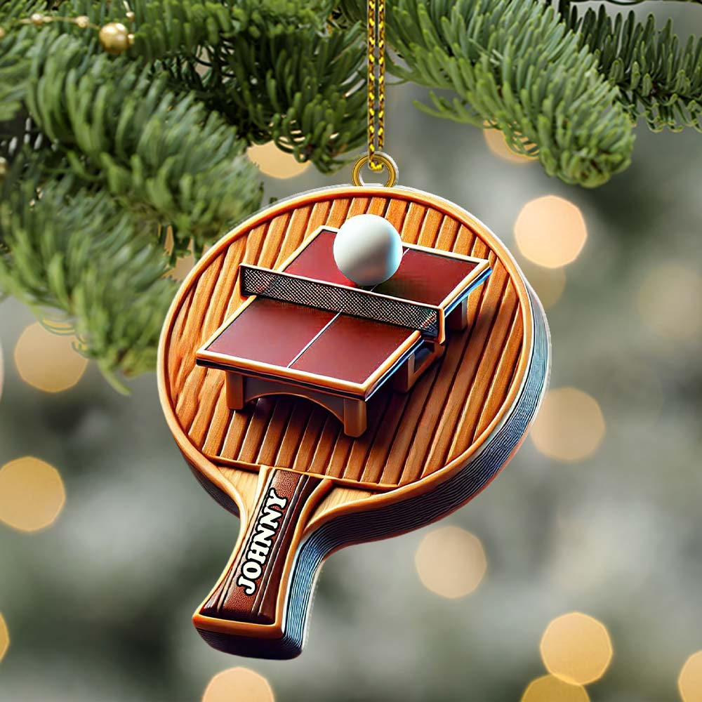 Blisscorners Custom Name Ping Pong Ornament, Christmas Gift for Ping Pong Lover2D Flat LM2211
