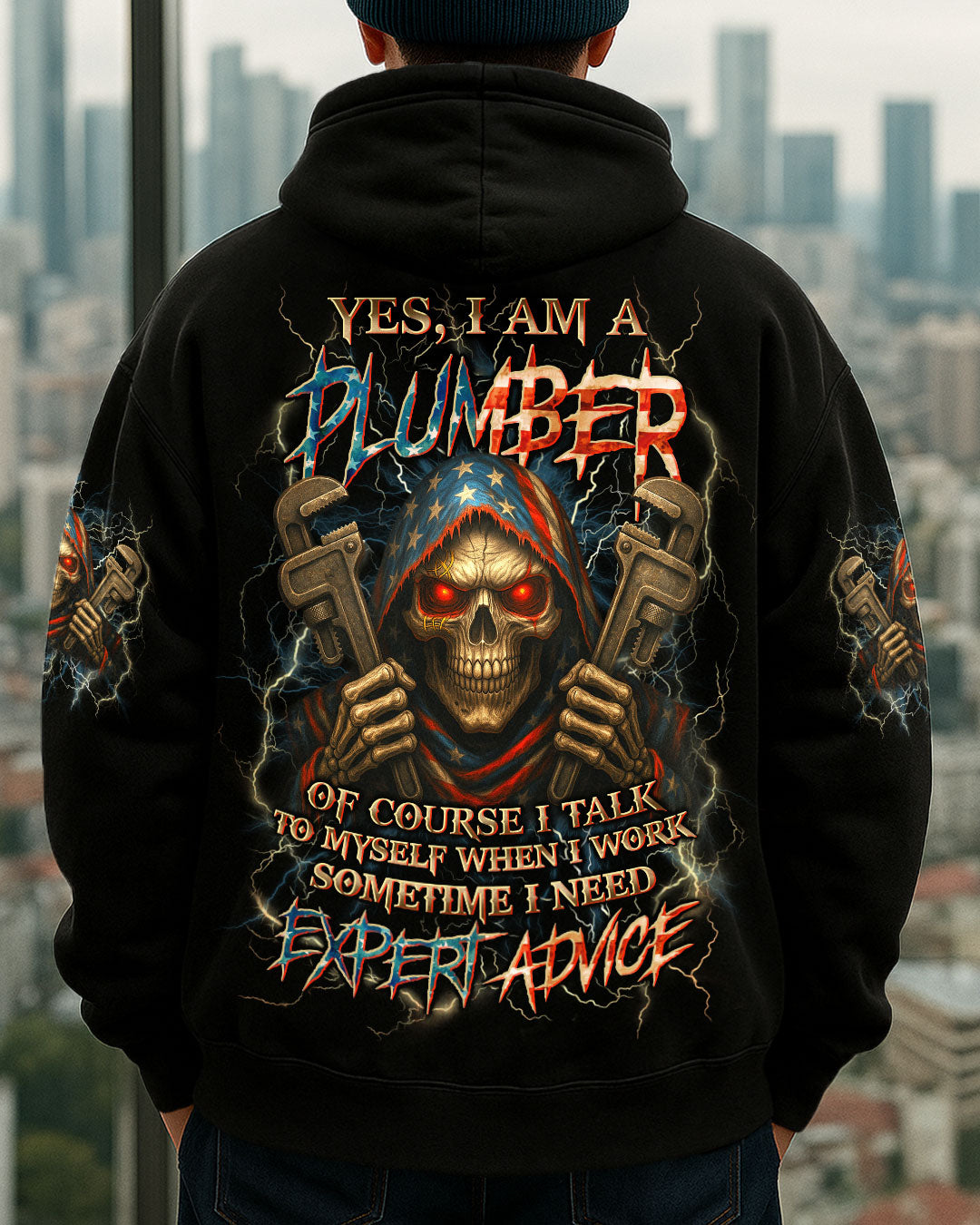 BLISSCORNERS ROCKING THE PLUMBER WIFE LIFE SKULL ALL OVER PRINT