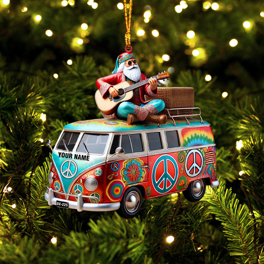 Blisscorners Happy Hippie Santa Christmas Ornament, Personalized Ornament2D Flat LM2211