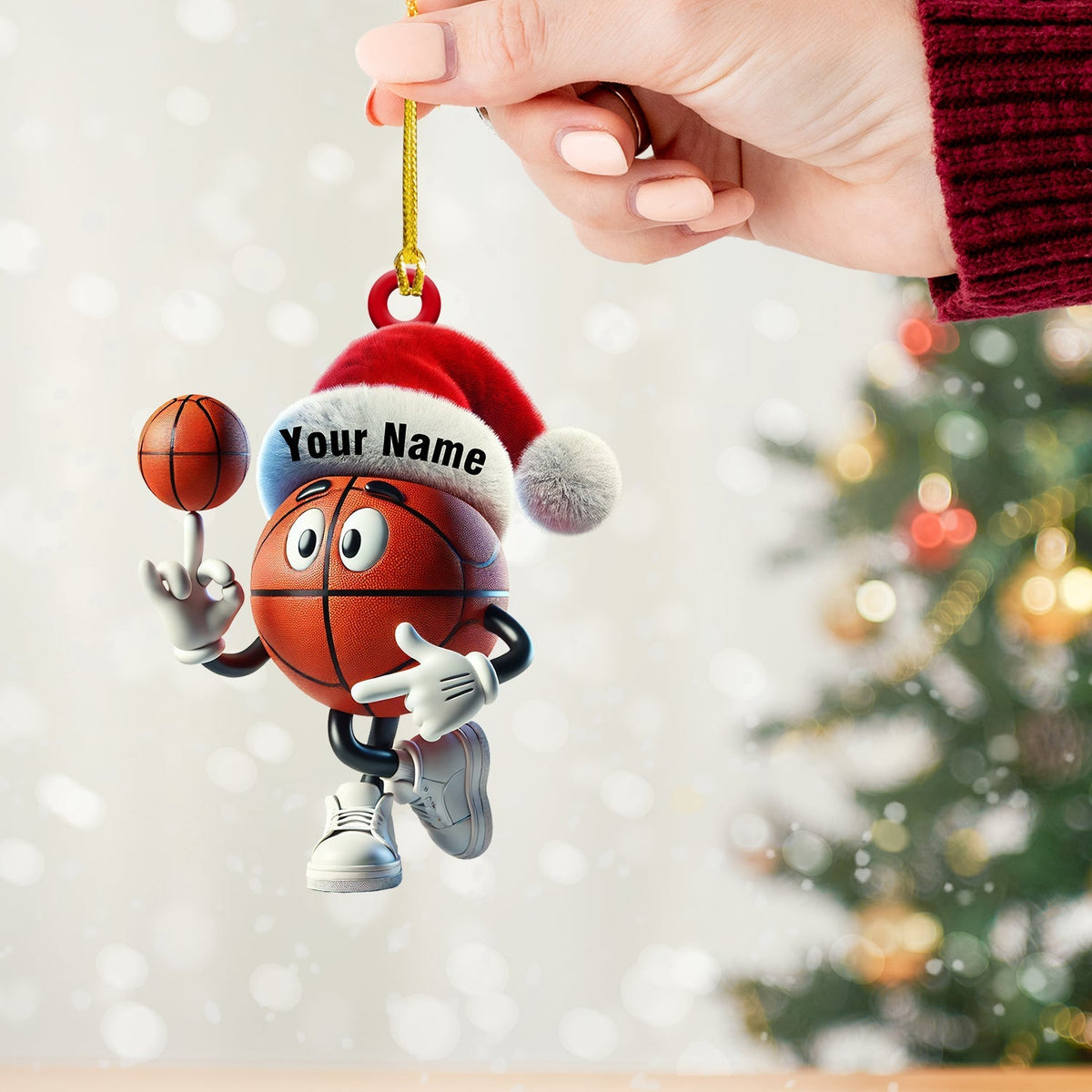 Blisscorners Basketball Playing Christmas Ornament, Personalized Ornament2D Flat LM2211