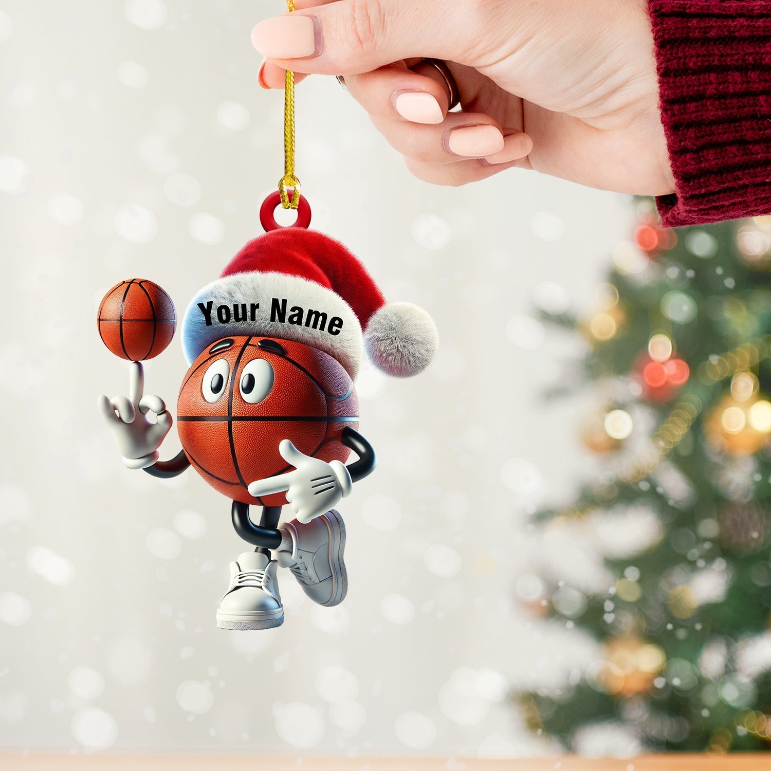 Blisscorners Basketball Playing Christmas Ornament, Personalized Ornament2D Flat LM2211