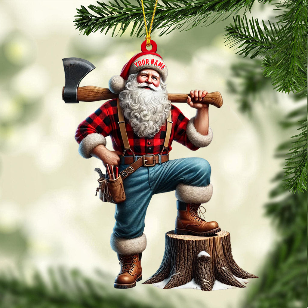 Blisscorners Carpenter Santa Christmas Ornament, Personalized Ornaments2D Flat LM2211