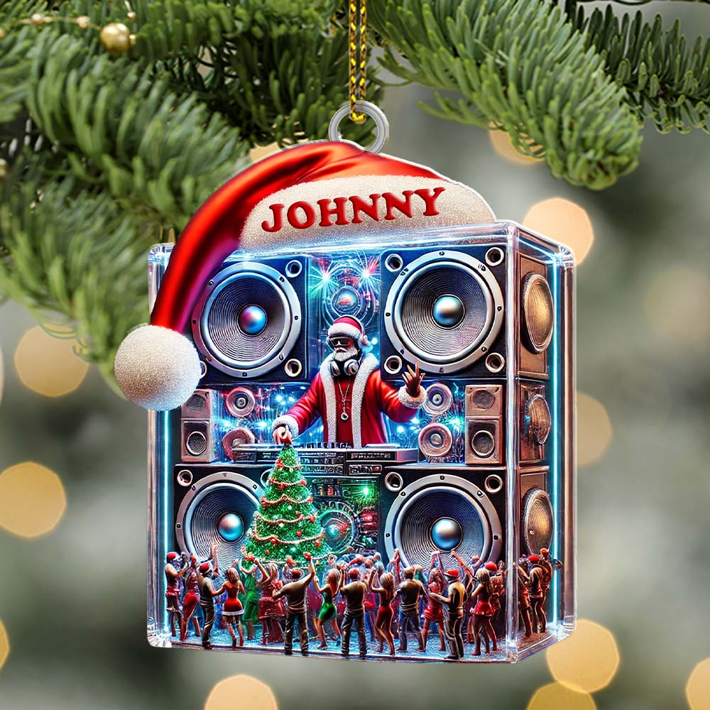 Blisscorners Swag DJ Santa Christmas Ornament, Personalized Ornament2D Flat LM2211
