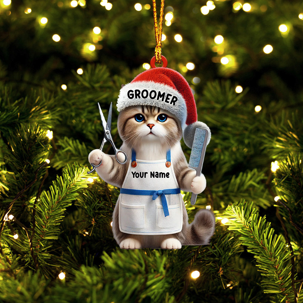 Blisscorners Groomer Cat Home Decor Christmas Ornament, Personalized Ornament2D Flat LM2211