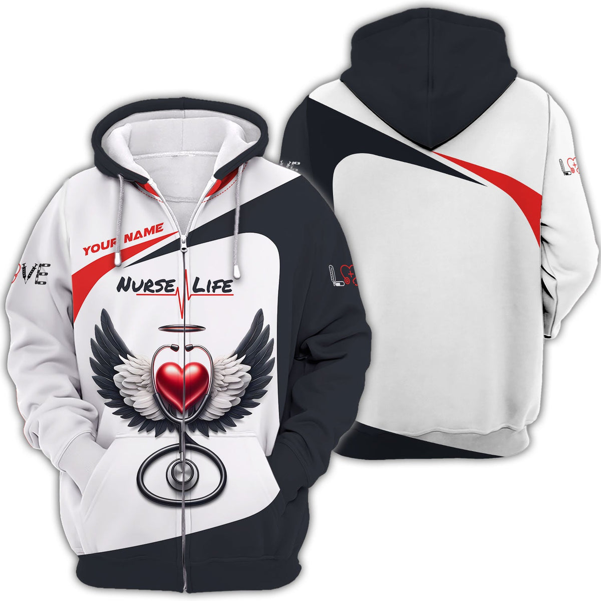 Blisscorners Personalized Nurse Shirt - Heart and Healing Hands