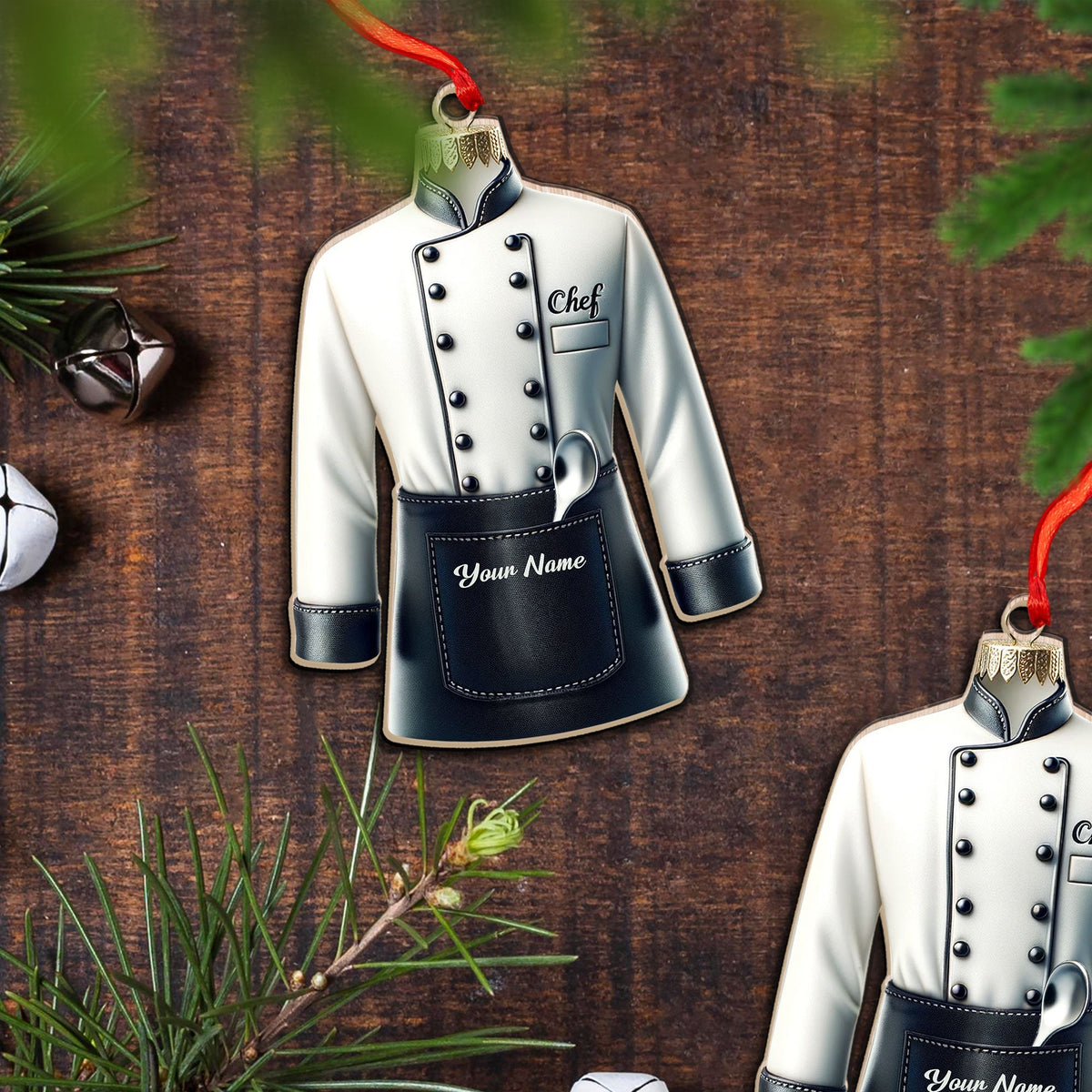 Blisscorners Custom Name Ornament, Chef Uniform2D Flat LM2211