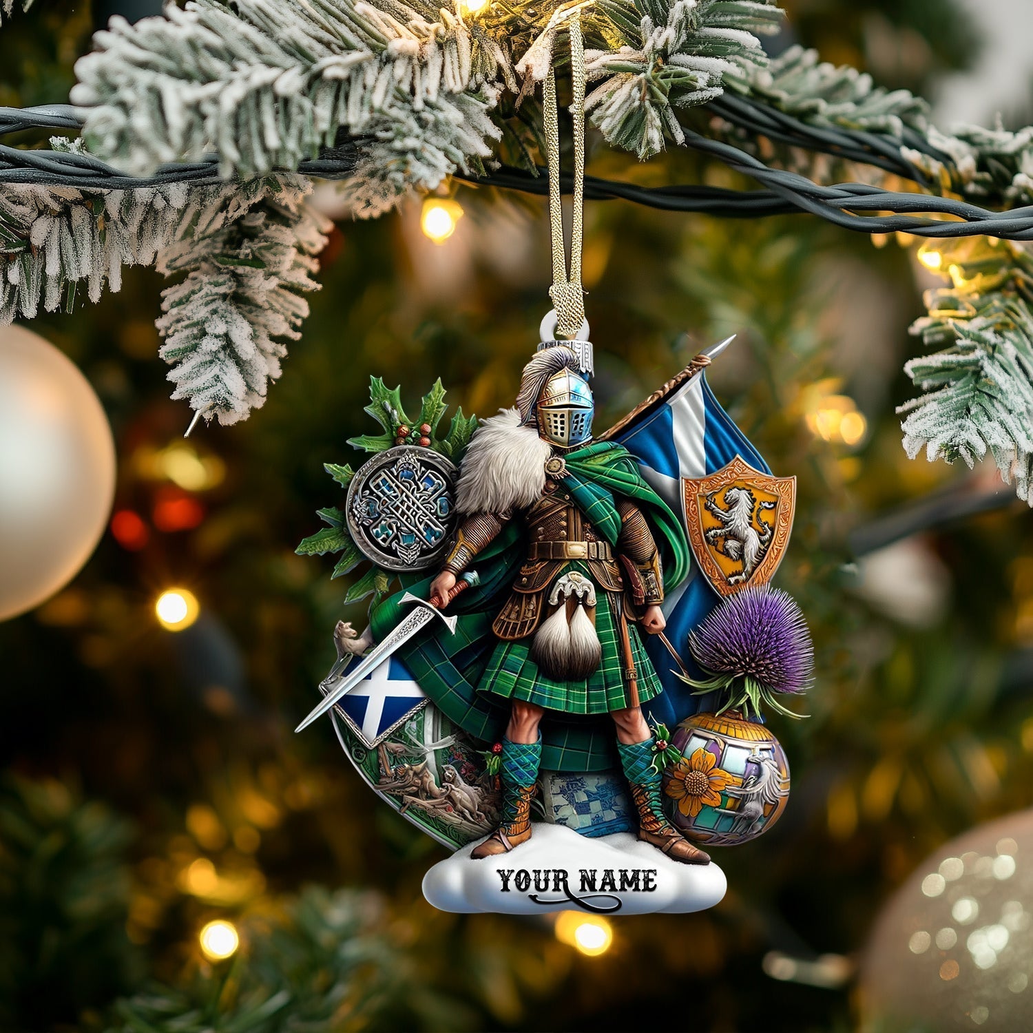 Blisscorners Scotland Lover Home Decor Christmas Ornament, Personalized Ornament2D Flat LM2211