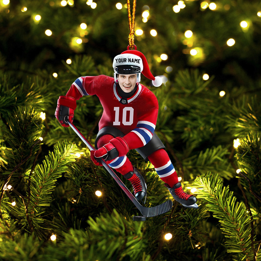 Blisscorners Hockey Christmas Home Decor Christmas Ornament, Personalized Ornament2D Flat LM2211