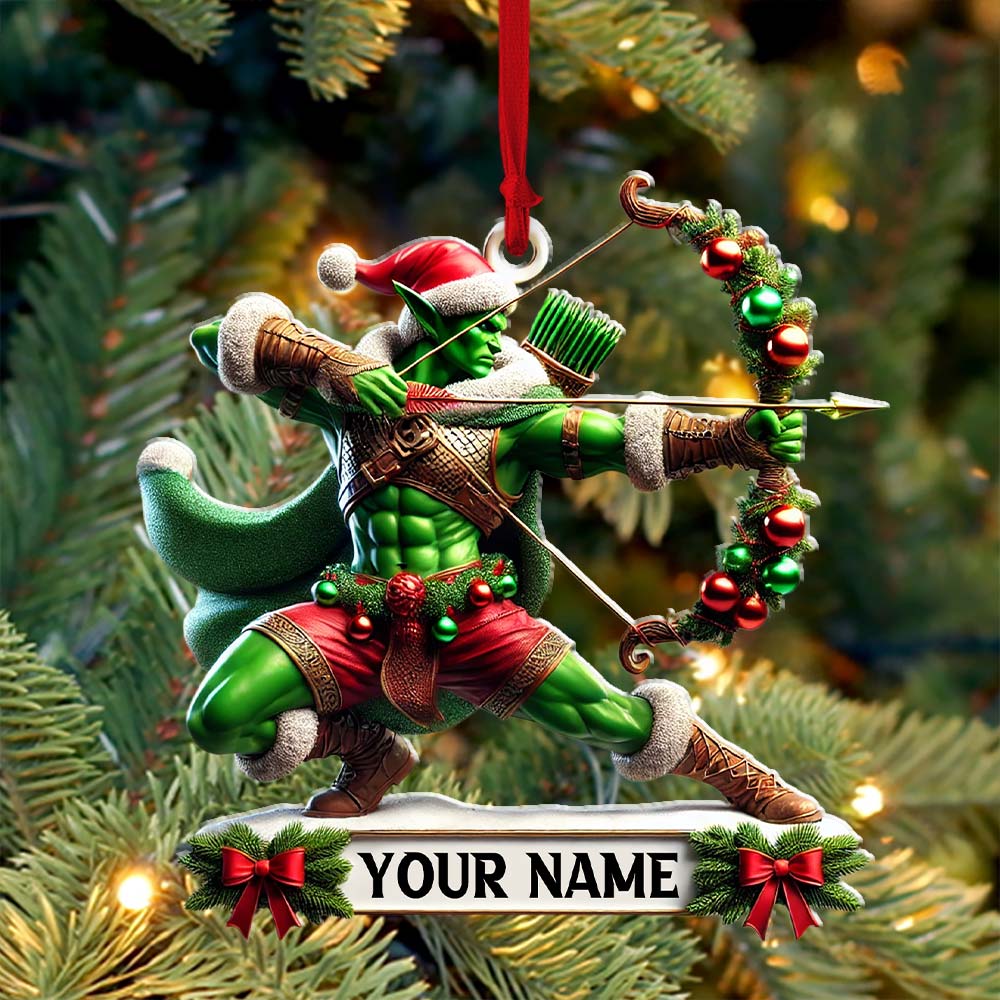 Blisscorners Christmas ELF Archery Ornament, Personalized Ornament2D Flat LM2211