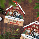 Blisscorners All Hearts Come Home For Christmas, Custom Photo And Name - Personalized Custom Shaped Wooden Ornament - Gift For Family2D Flat LM2111