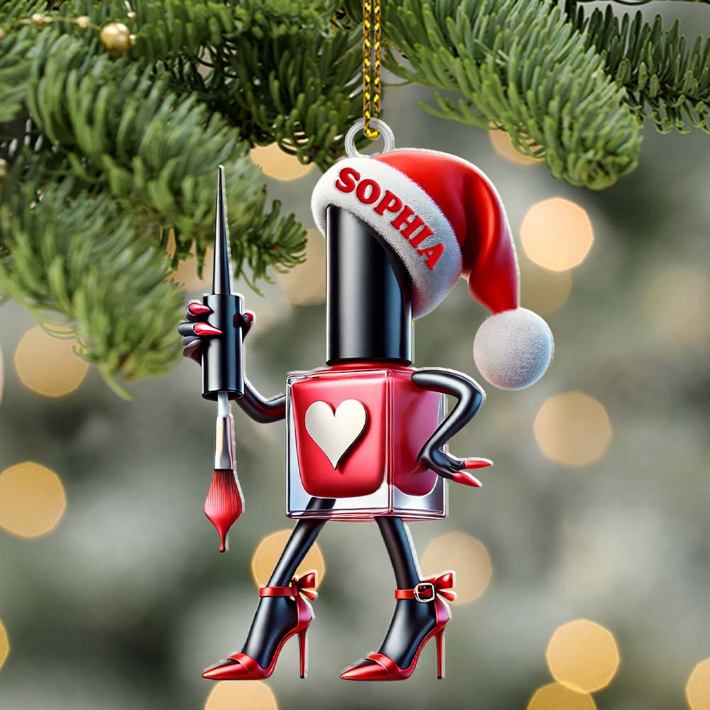 Blisscorners Custom Name Nail Salon Ornament, Nail Salon Christmas Decoration2D Flat LM2211