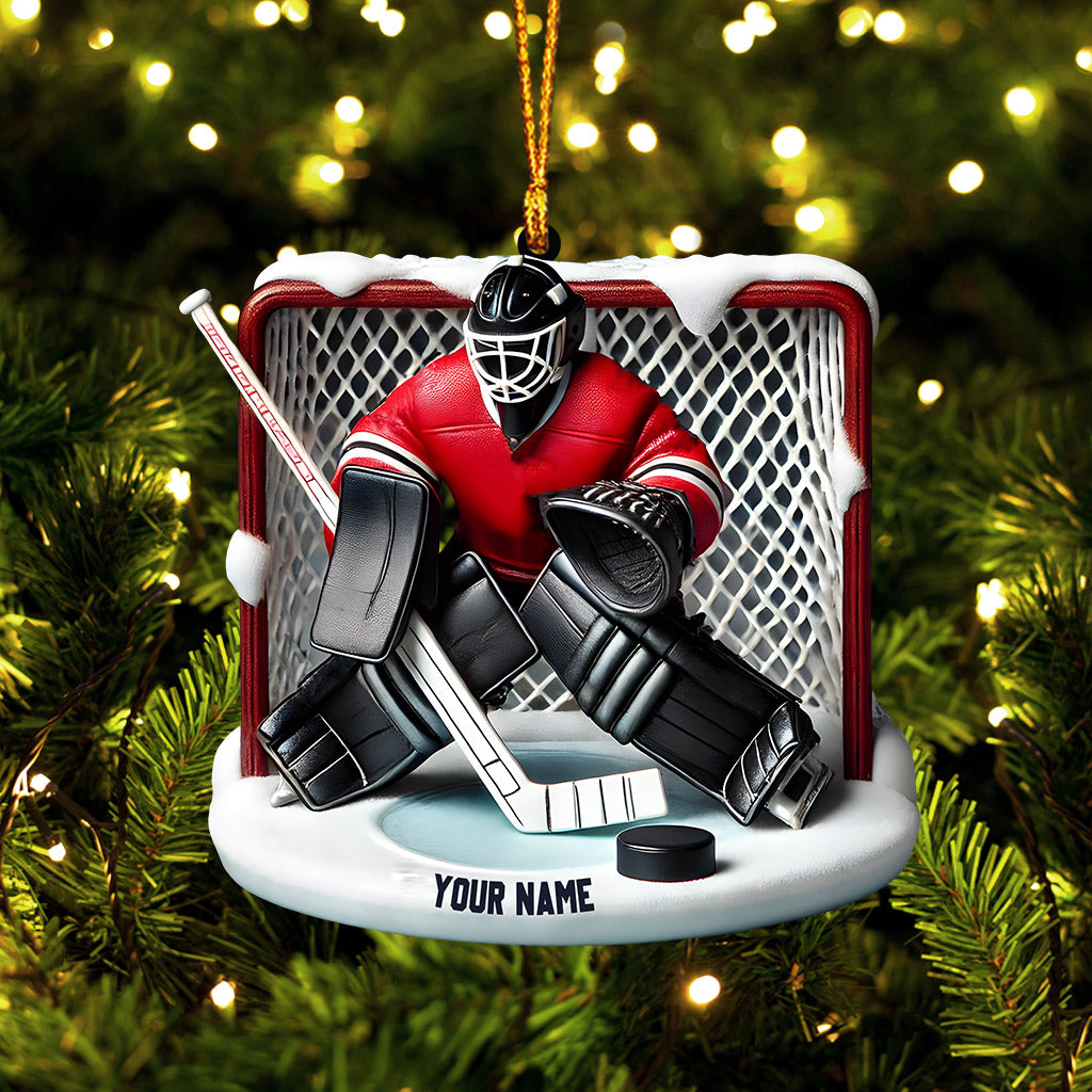 Blisscorners Hockey Goal Keeper Christmas Ornament, Personalized Ornament2D Flat LM2211
