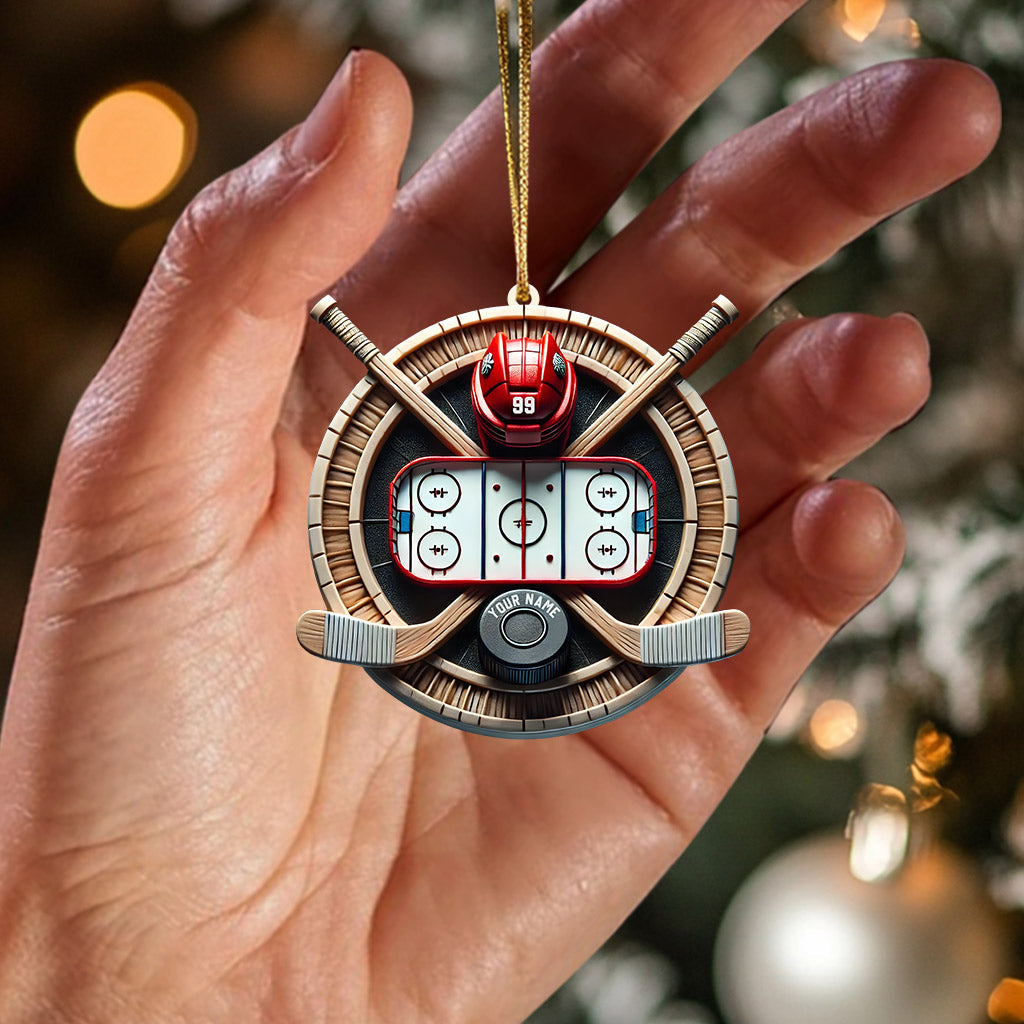 Blisscorners Hockey Christmas Ornament, Personalized Ornament2D Flat LM2211