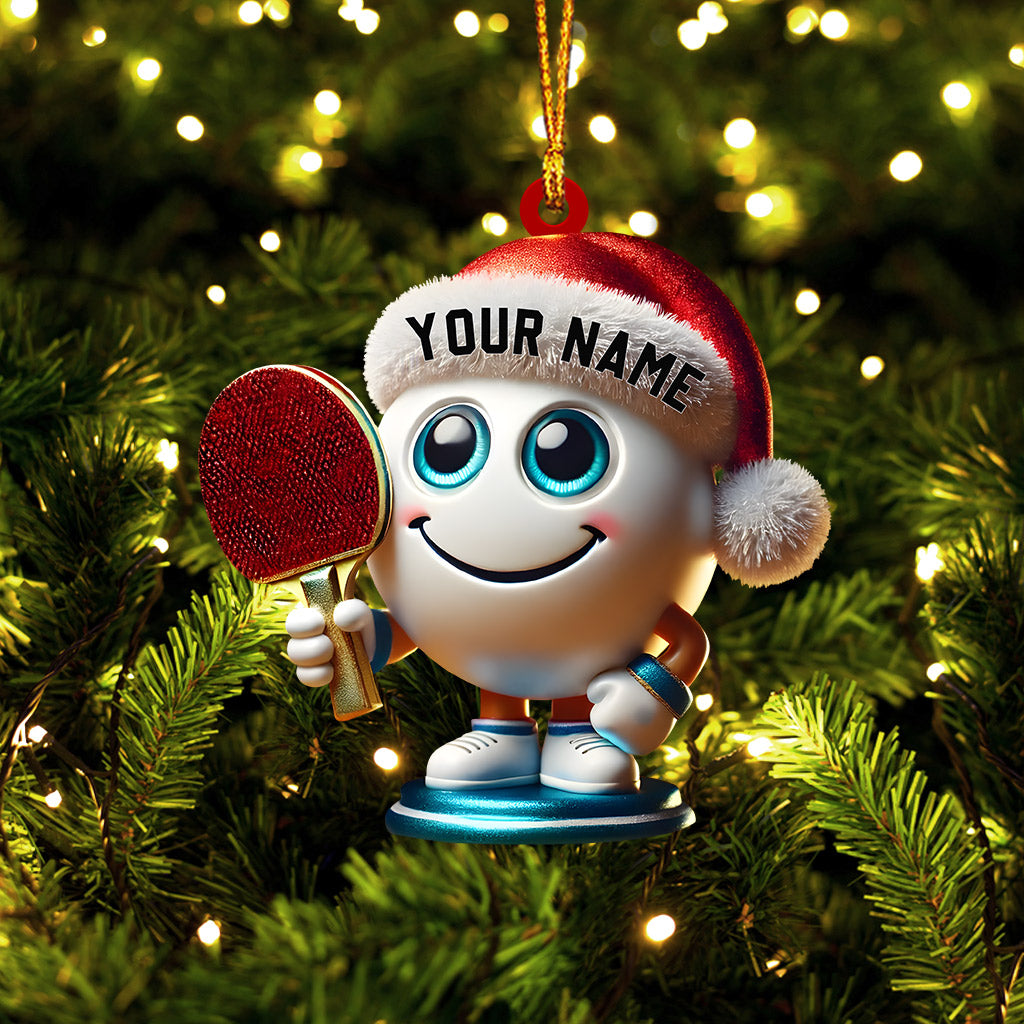 Blisscorners Table Tennis Racket And Ball Home Decor Christmas Ornament, Personalized Ornament2D Flat LM2211