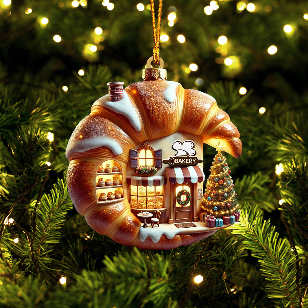 Blisscorners Croissant Shop Home Decor Christmas Ornament, Personalized Ornament2D Flat LM2211