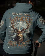 BLISSCORNERS NOT ALL WHO WANDER ARE LOST DEER COMPASS ALL OVER PRINT