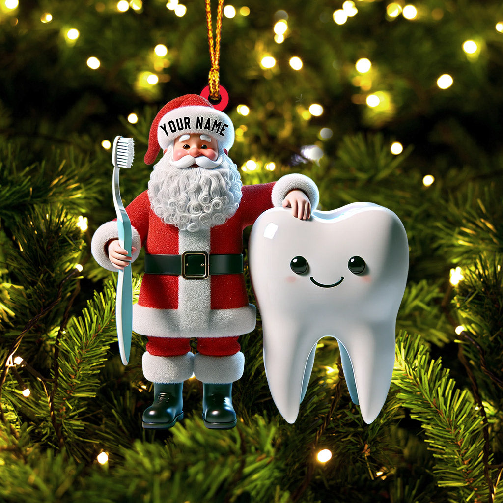 Blisscorners Santa Dentist Christmas Home Decor Christmas Ornament, Personalized Ornament2D Flat LM2211