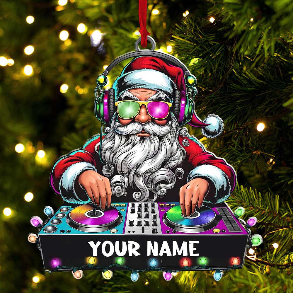 Blisscorners DJ Santa Ornament, Personalized Ornament2D Flat LM2211