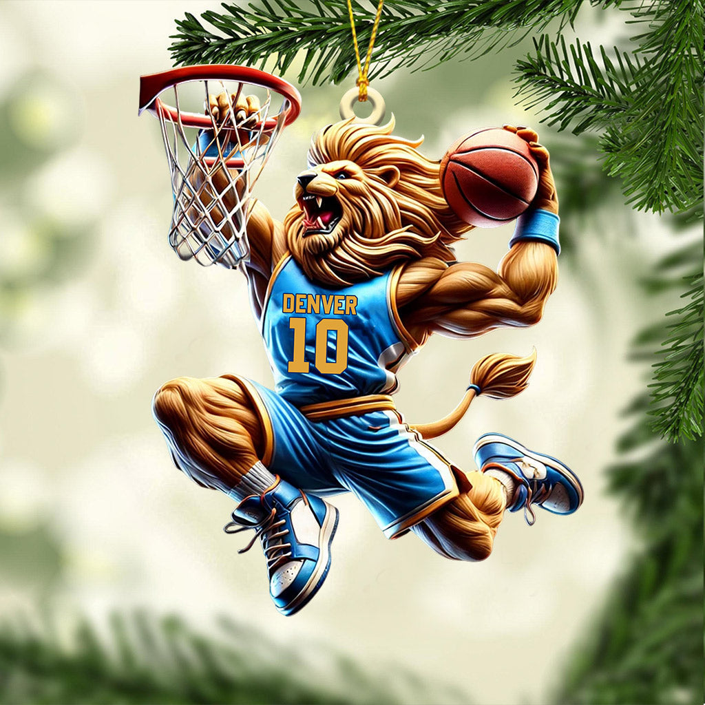 Blisscorners Lion Basketball Christmas Ornament, Personalized Ornament2D Flat LM2211