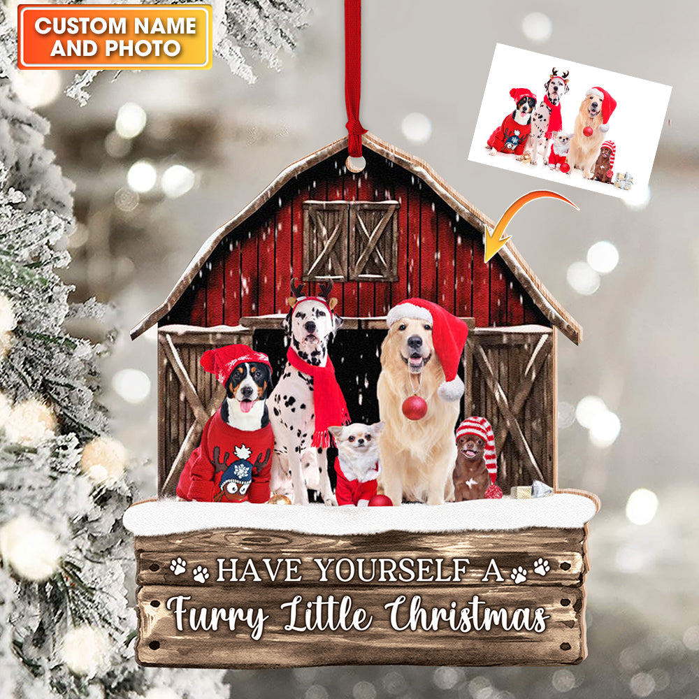 Blisscorners Pet House Christmas, Custom Photo And Quote - Personalized Custom Shaped Wooden Ornament - Gift For Pet Lover, Christmas Gift2D Flat LM2111