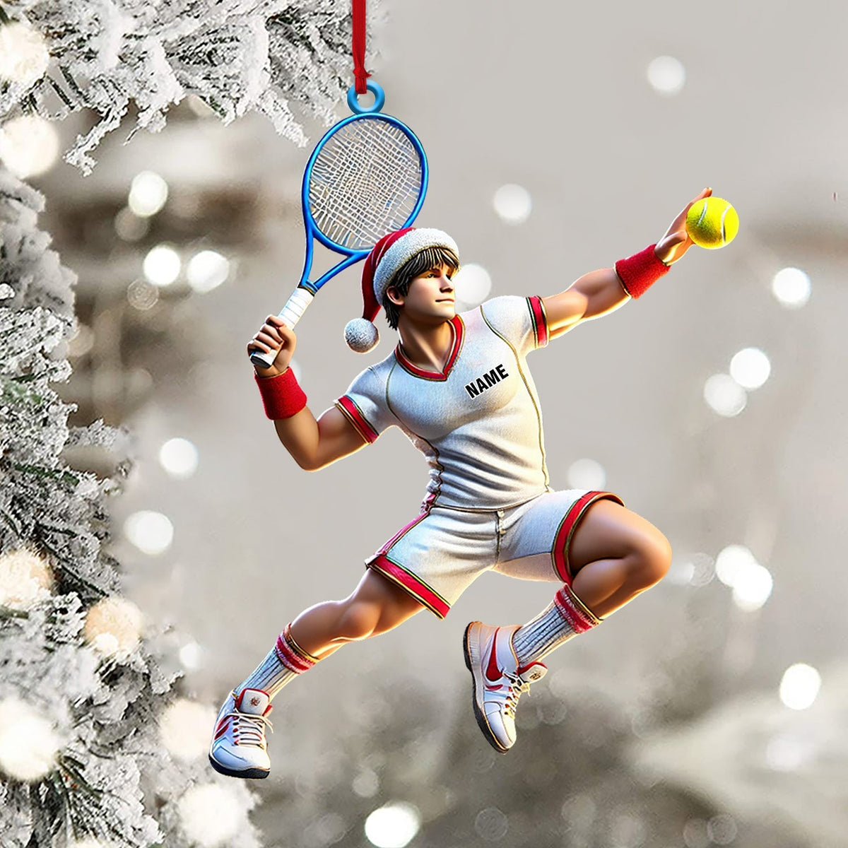 Blisscorners Tennis Player Christmas Ornament, Personalized Ornament2D Flat LM2211