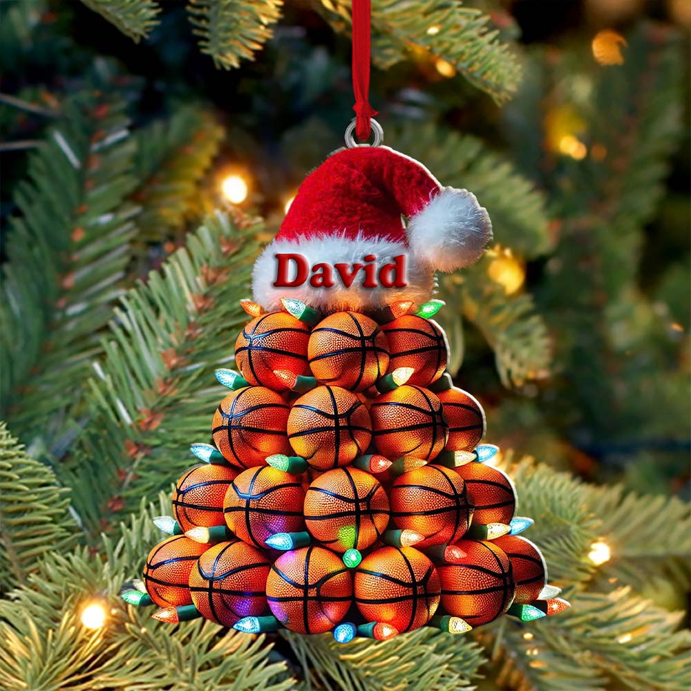 Blisscorners Custom Name Basketball Ornament, Basketball Lover Christmas Gift2D Flat LM2211