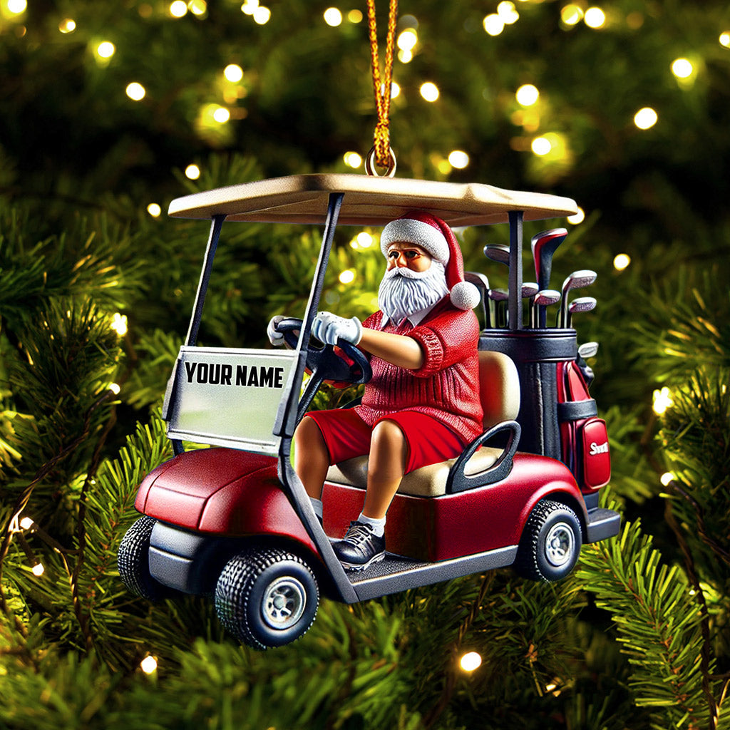 Blisscorners Golf Cart Santa Christmas Ornament, Personalized Ornament2D Flat LM2211
