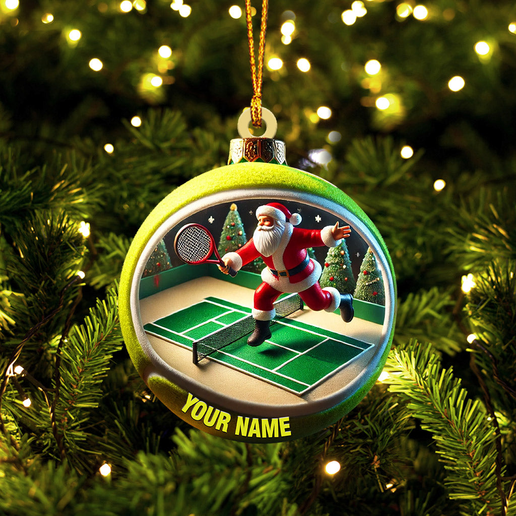 Blisscorners Tennis Santa Decor Christmas Ornament, Personalized Ornament2D Flat LM2211