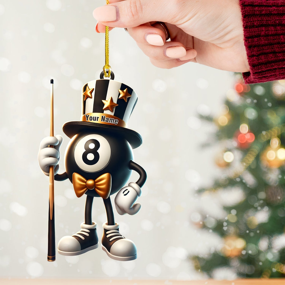Blisscorners Mr.Billiard Christmas Ornament, Personalized Ornament2D Flat LM2211