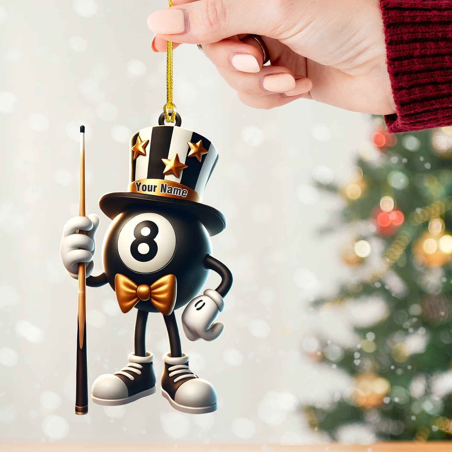 Blisscorners Mr.Billiard Christmas Ornament, Personalized Ornament2D Flat LM2211