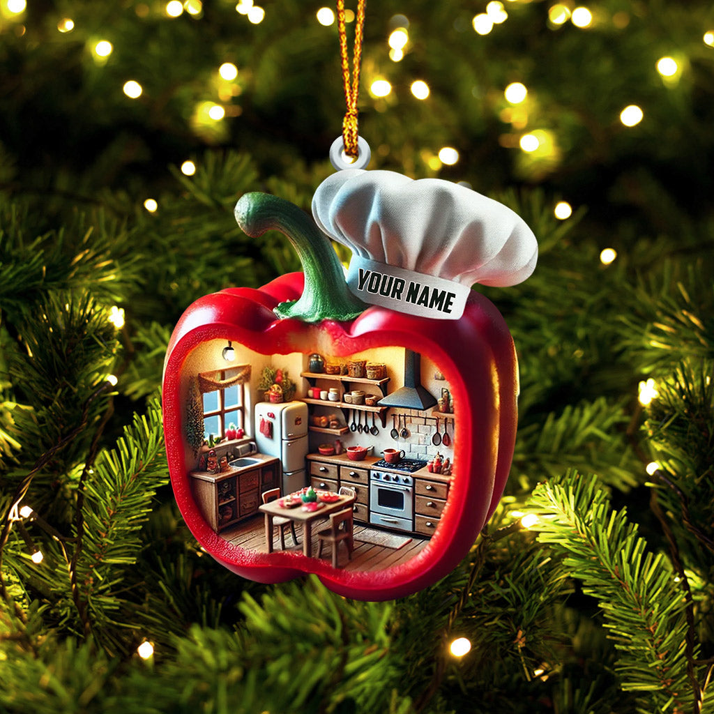 Blisscorners Bell Pepper Christmas Ornament, Personalized Ornament2D Flat LM2211
