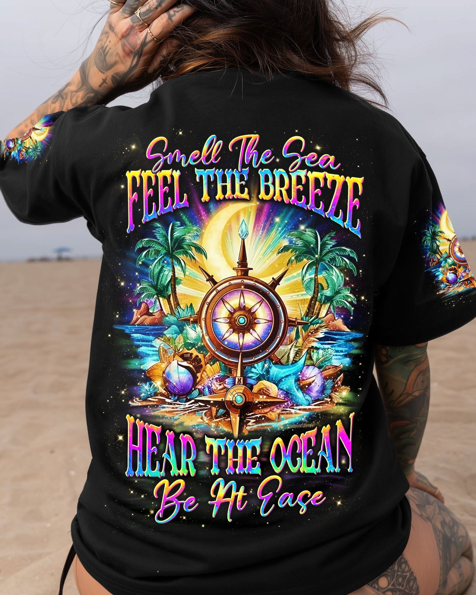 BLISSCORNERS SMELL THE SEA FEEL THE BREEZE ALL OVER PRINT