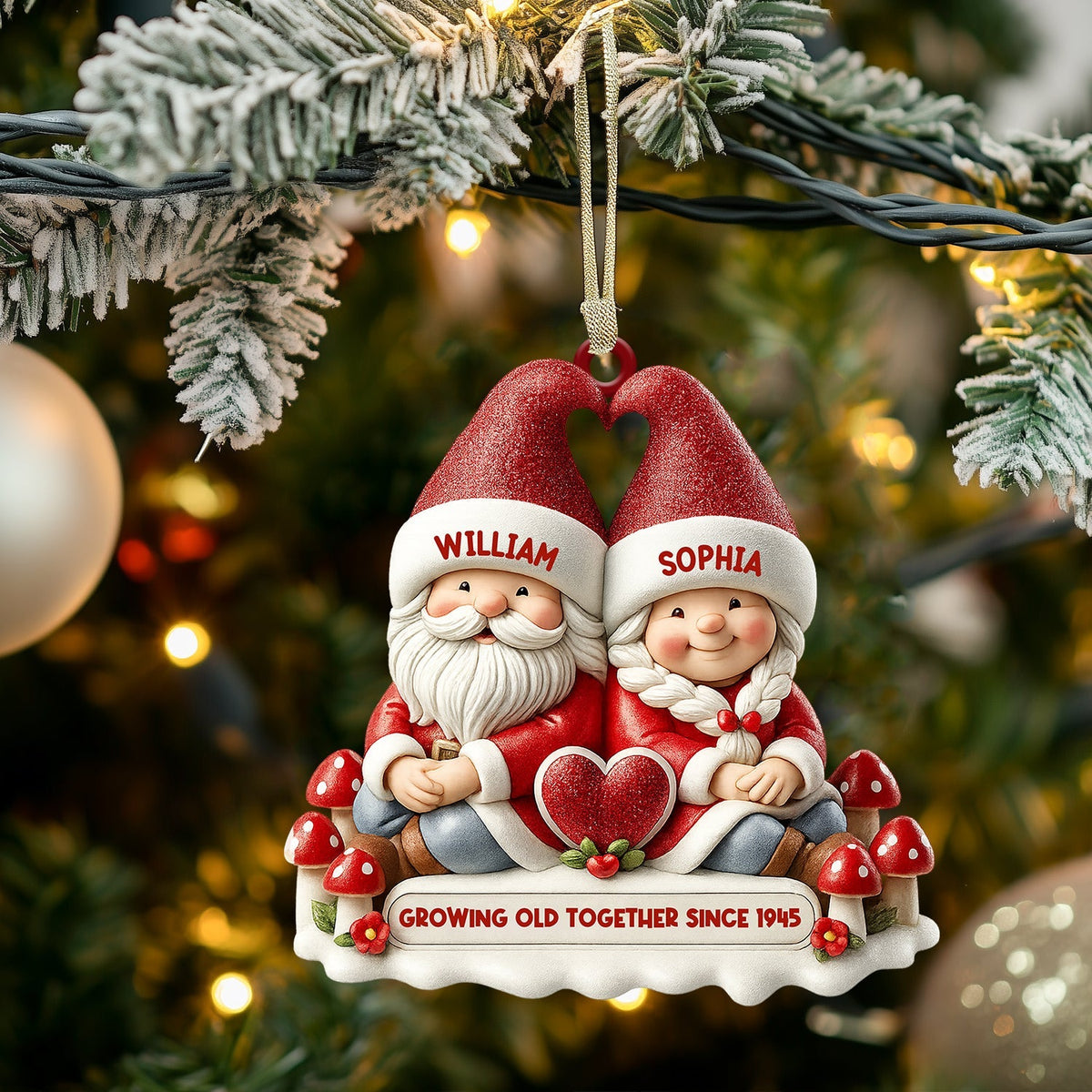 Blisscorners Growing Old Together Christmas, Home Decor, Christmas Ornament2D Flat LM2111
