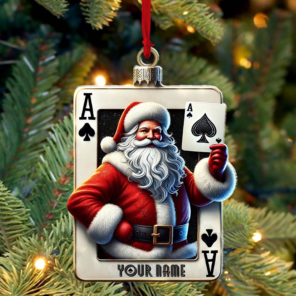 Blisscorners Santa Poker Ornament, Personalized Ornament2D Flat LM2211