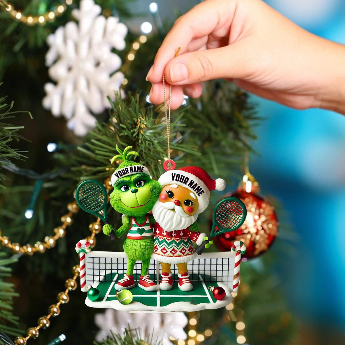 Blisscorners Couple Tennis Home Decor Christmas Ornament, Personalized Ornament52D Flat LM2211