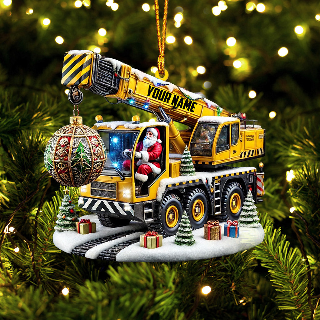Blisscorners Crane Santa Christmas Ornament, Personalized Ornament2D Flat LM2211
