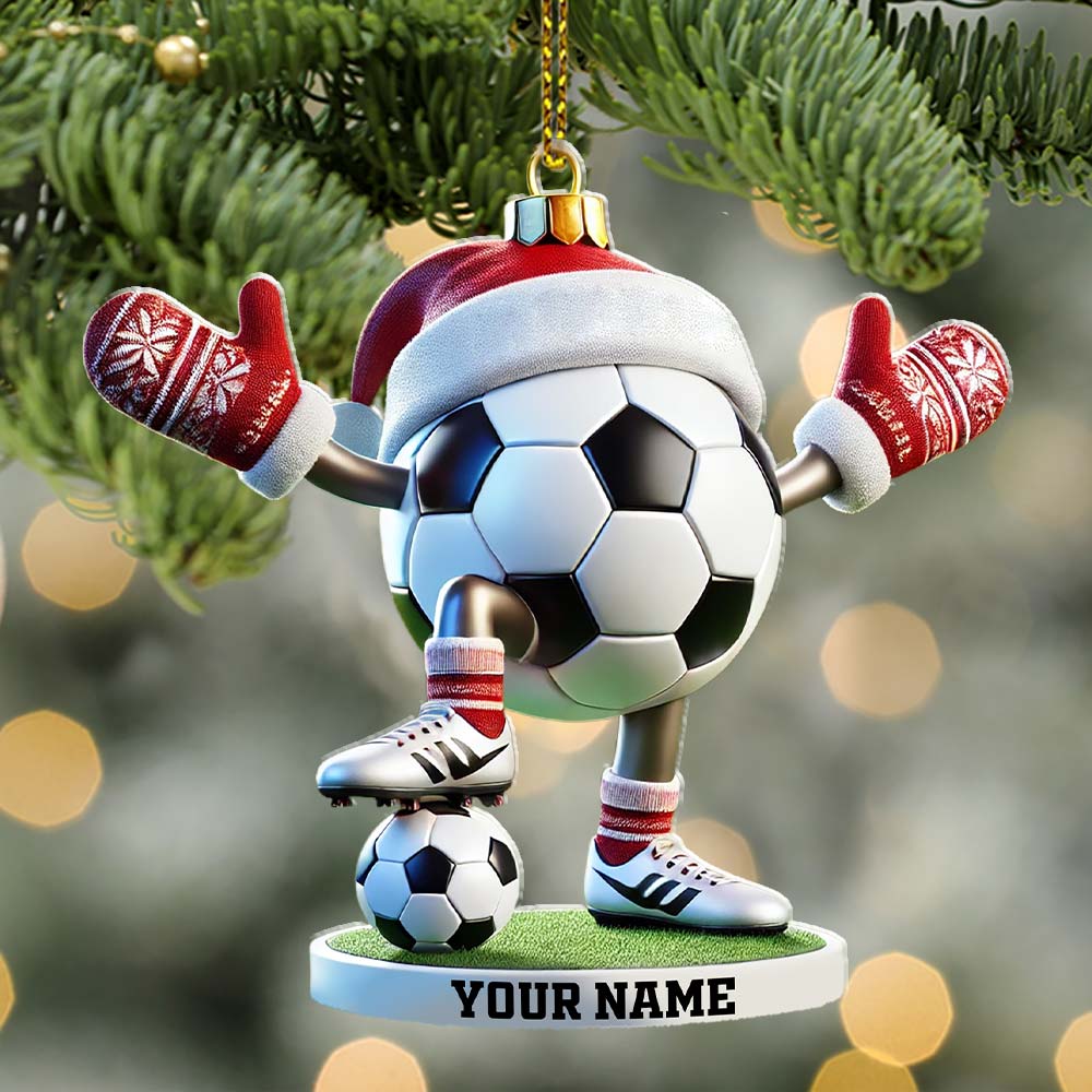 Blisscorners Football Ball Christmas Ornament, Personalized Ornament2D Flat LM2211