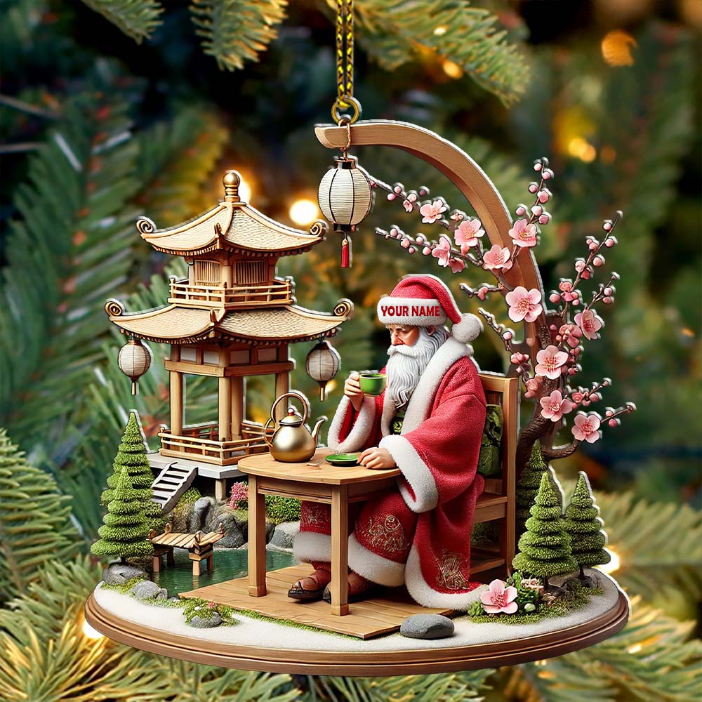Blisscorners Custom Name Japan Santa Ornament, Japan Lover Christmas Gift542D Flat LM2111