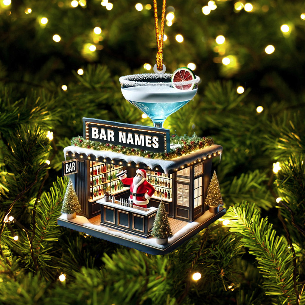 Blisscorners Santa Bar Home Decor Christmas Ornament, Personalized Ornament2D Flat LM2211