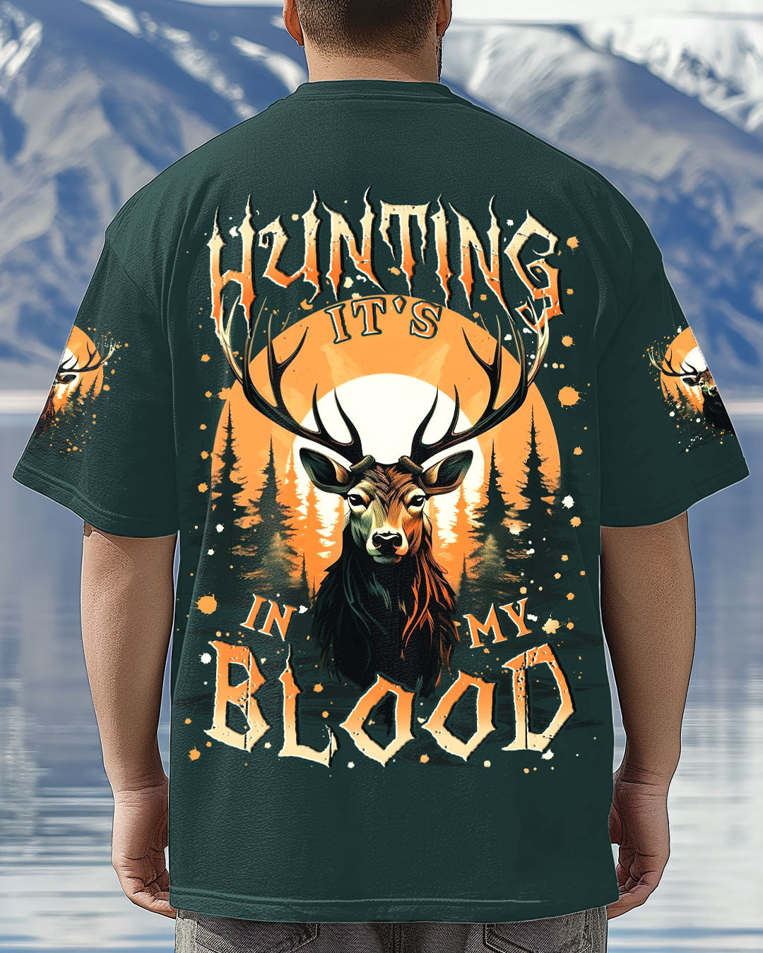 BLISSCORNERS HUNTING IT'S IN MY BLOOD DEER ALL OVER PRINT