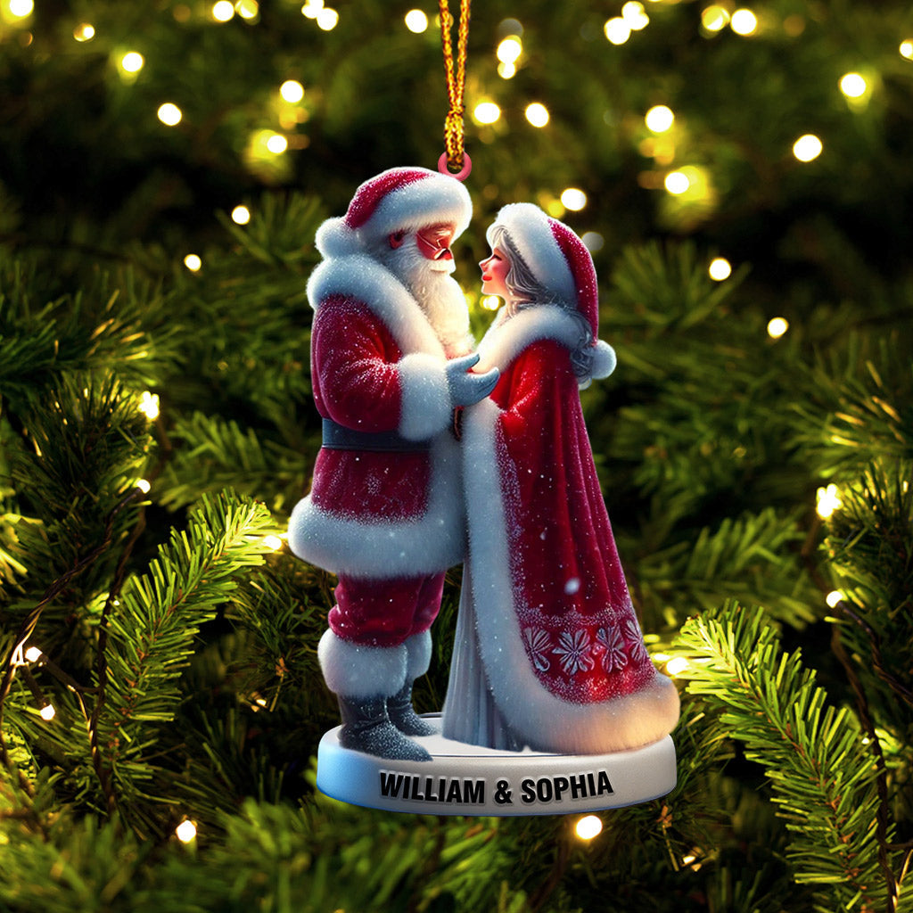 Blisscorners Santa Couple Christmas Ornament, Personalized Ornament2D Flat LM2211