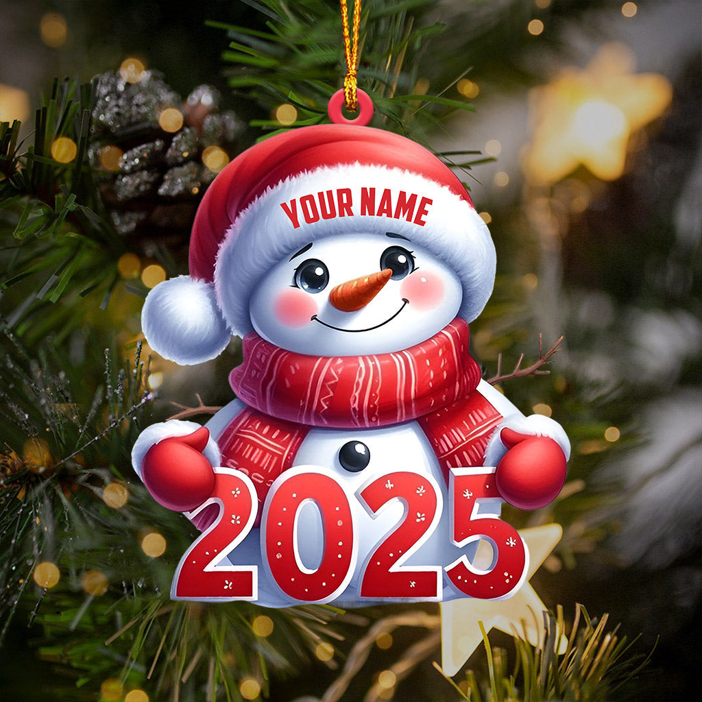 Blisscorners Cute Snowman 2025 Christmas Ornament, Personalized Ornament2D Flat LM2211