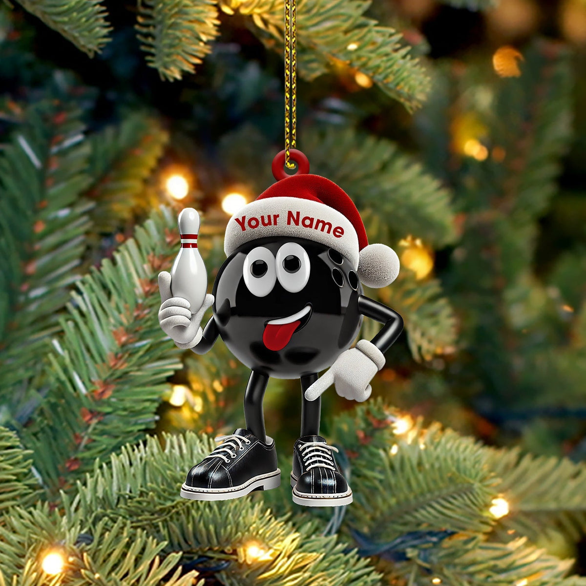 Blisscorners Bowling Ball Christmas Ornament, Personalized Ornament2D Flat LM2211