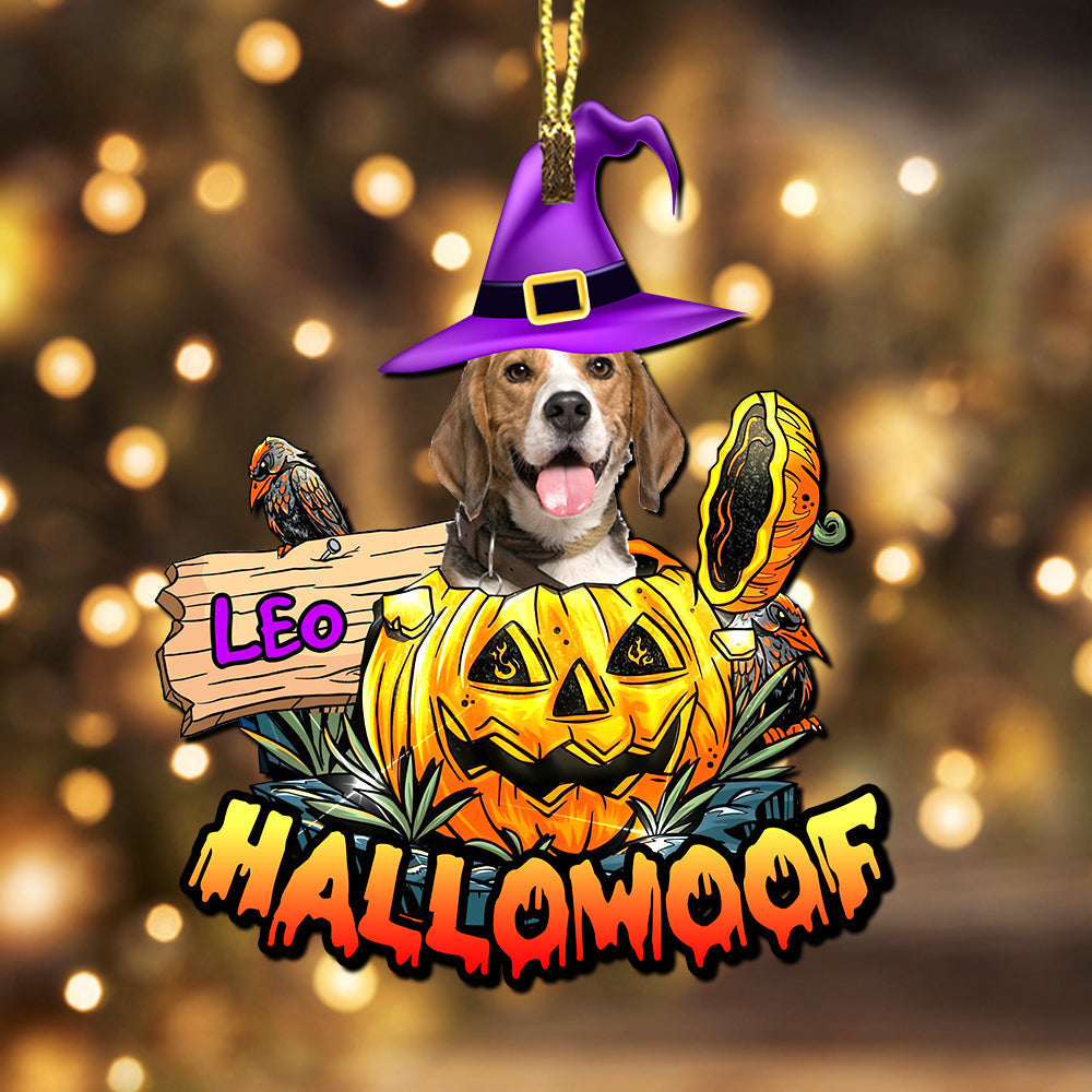 Blisscorners Hallowoof - Custom Photo And Name, Personalized Acrylic Ornament - Halloween Gift For Pet Lover2D Flat LM2111