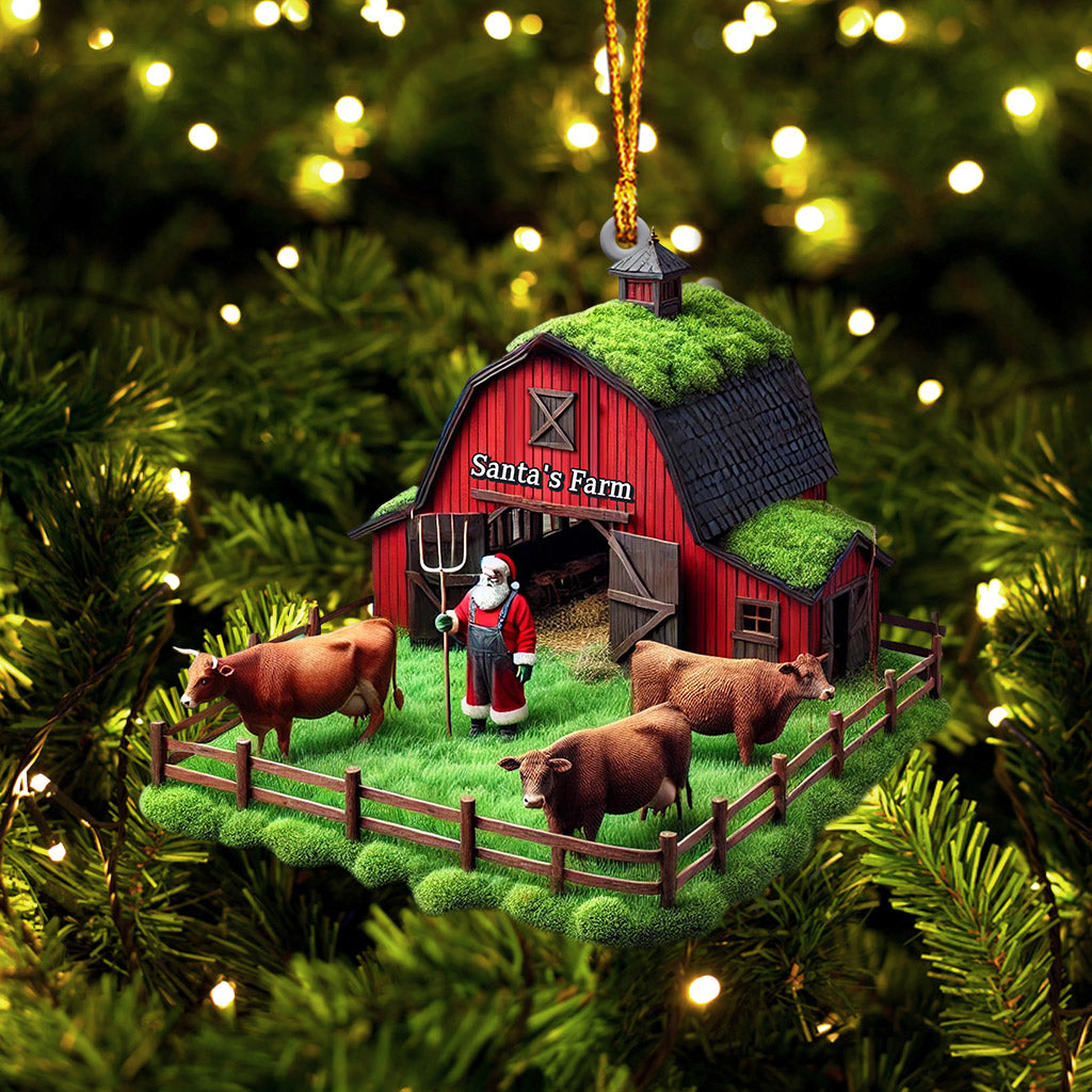 Blisscorners Santa's Farm Christmas Ornament, Personalized Ornament2D Flat LM2211